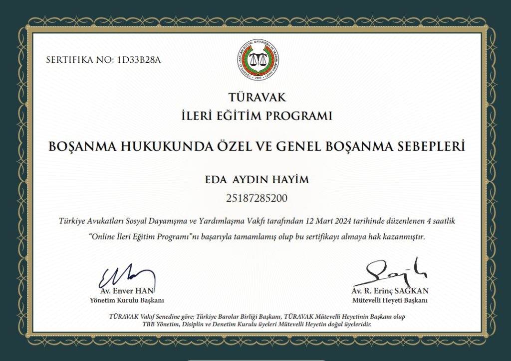 BOŞANMA GENEL ÖZEL SEBEPLER