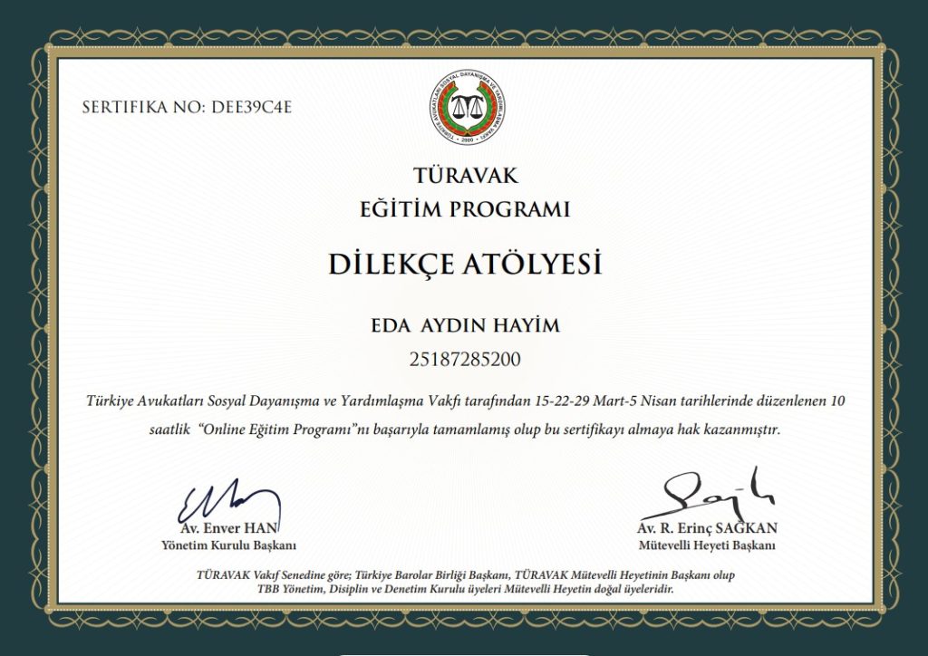 DİLEKÇE ATOLYESİ