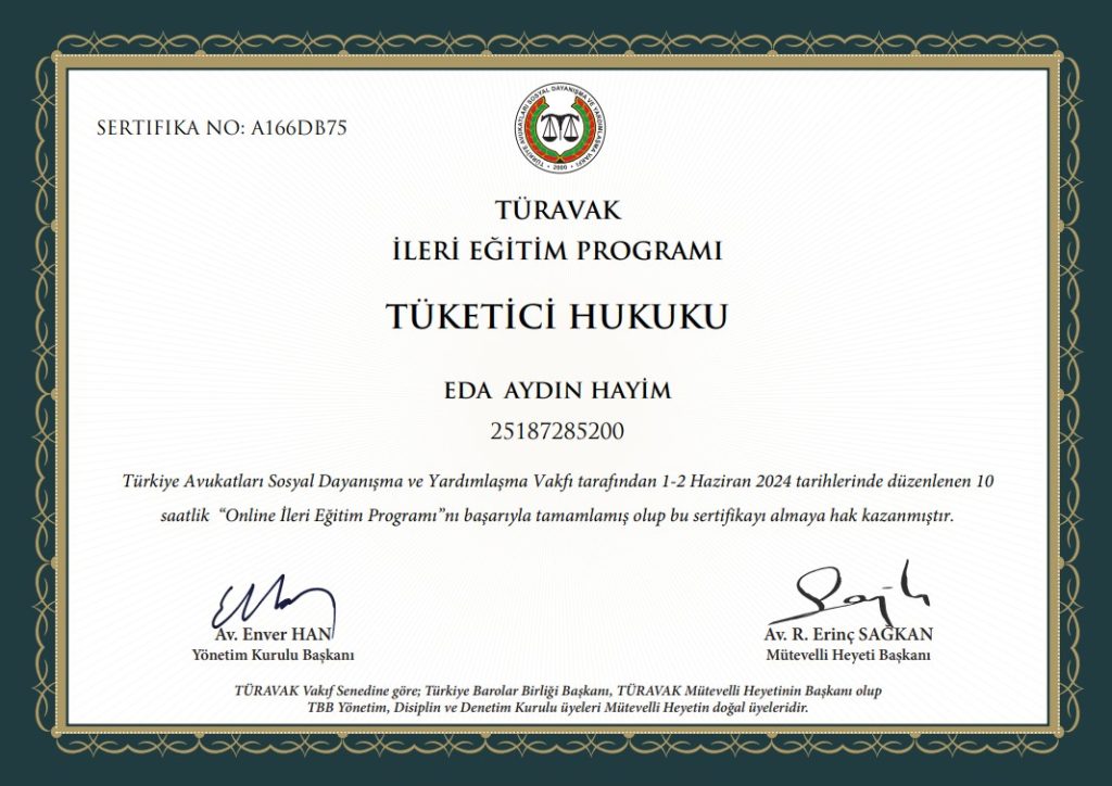 TÜKETİCİ HUKUKU